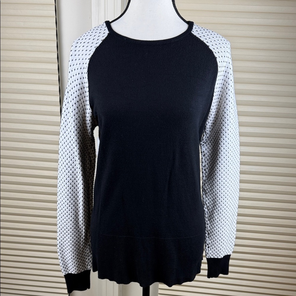 Black and White Raglan Sweater